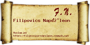 Filipovics Napóleon névjegykártya